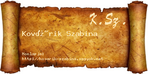 Kovárik Szabina névjegykártya