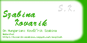 szabina kovarik business card